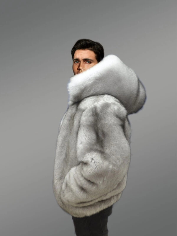 Mens Full Skin Fox Fur Jacket for Trendsetting Looks - Image 8