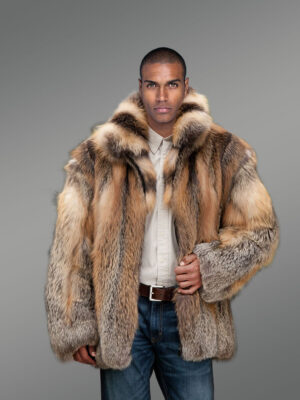 Men Fox Fur Bomber Jacket