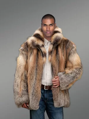 Men Fox Fur Bomber Jacket