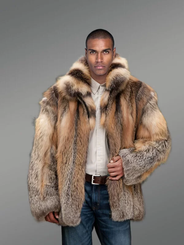 Men Fox Fur Bomber Jacket