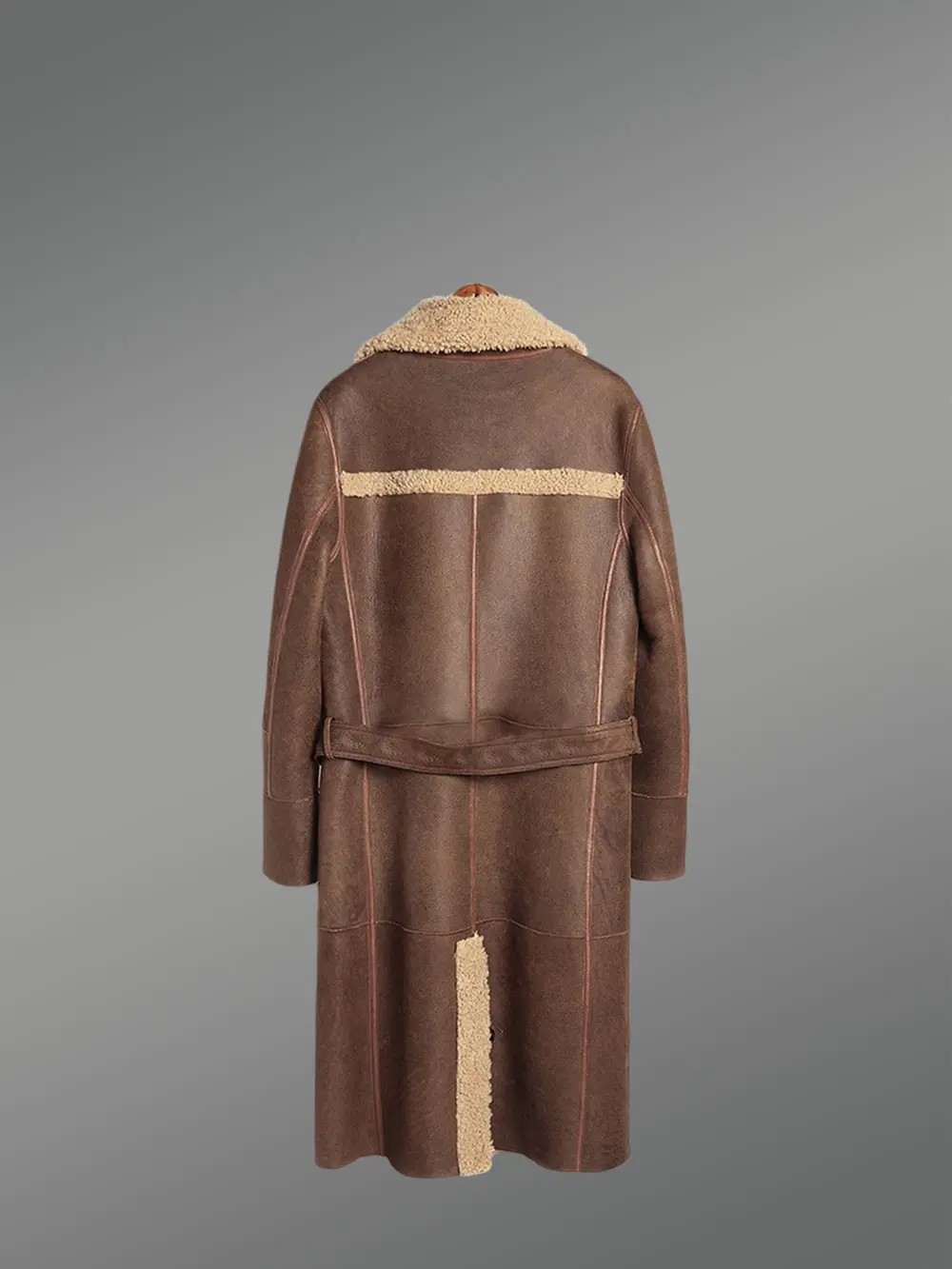 Men’s Authentic Shearling Long Coat in Brown for Greater Charm - Image 5