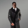 Men’s Black Classy Long Shearling Coat