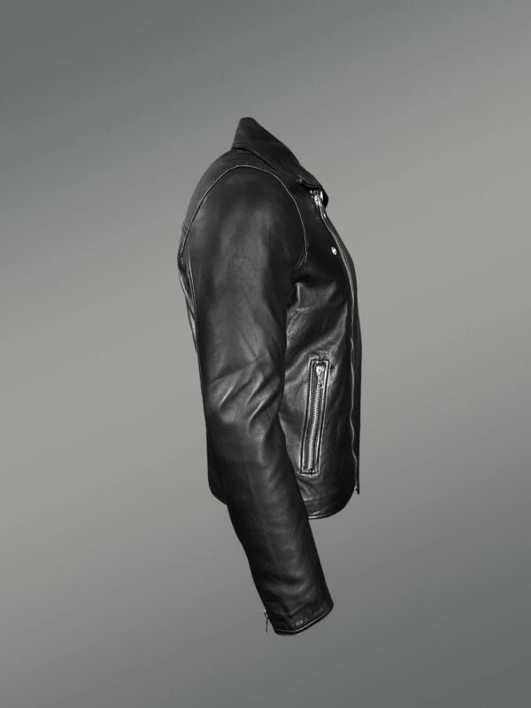Men’s Black Leather Motorcycle Biker Jacket