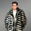 Men's Celebrity Style Real Chinchilla Jacket