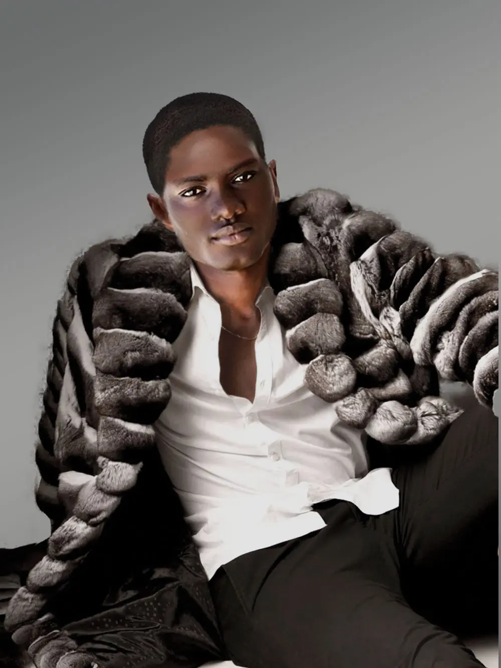 Chinchilla Long Coat for Men - Image 2