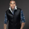 Men’s Double Face shearling winter vest in black