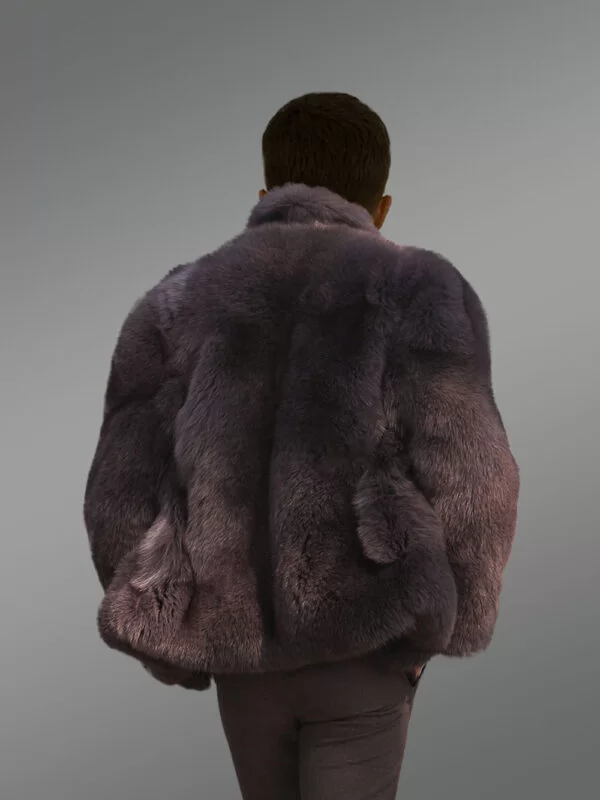 Men’s Fox Fur Bomber Jacket - Image 3
