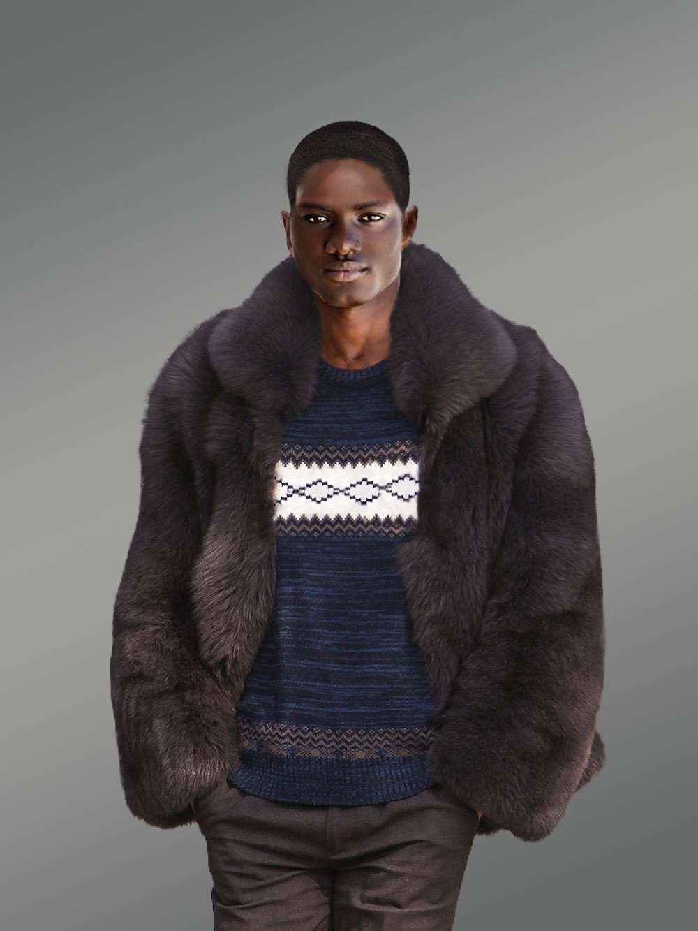 Men’s Fox Fur Bomber Jacket