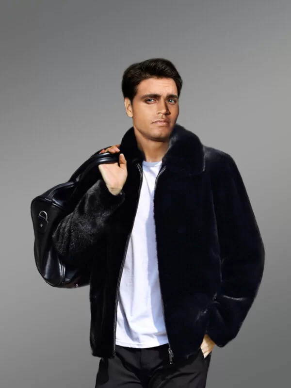 Full Skin Mink Fur Jacket With Hood for Men for Sophisticated Style - Image 2