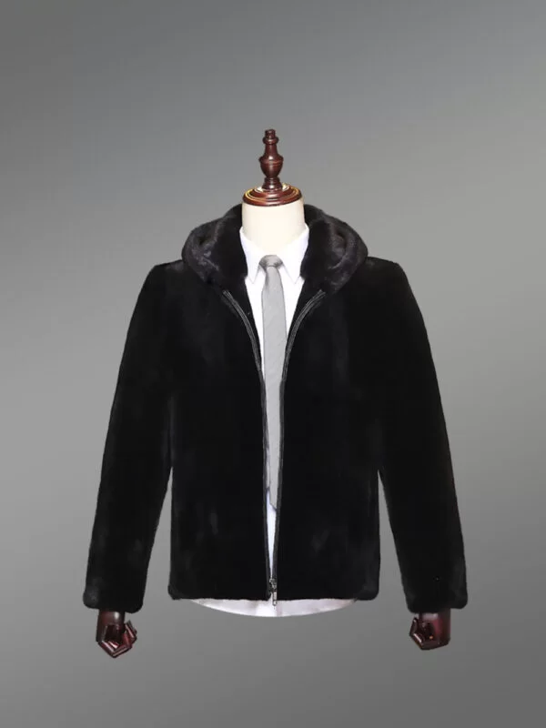 Full Skin Mink Fur Jacket With Hood for Men for Sophisticated Style - Image 6