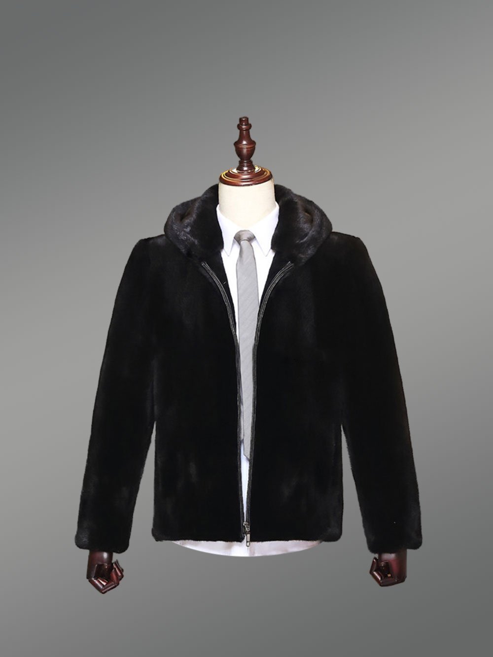 Full Skin Mink Fur Jacket With Hood for Men for Sophisticated Style - Image 5