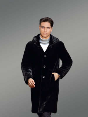 Full Skin Mink Fur Long Coat with Hood