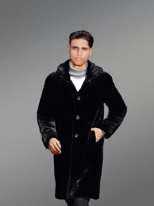 Full Skin Mink Fur Long Coat with Hood