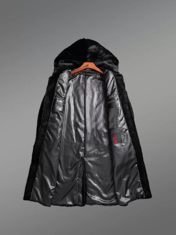 Full Skin Mink Fur Long Coat with Hood - Image 6