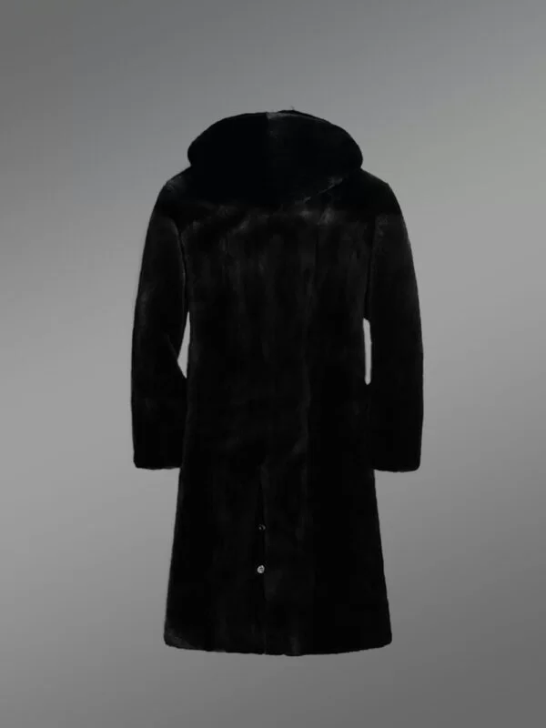 Full Skin Mink Fur Long Coat with Hood - Image 5
