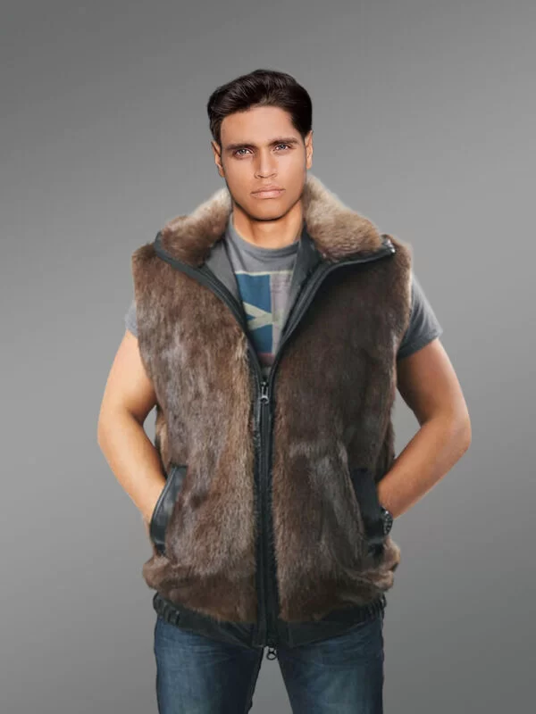 Men's Fur Jacket Otter Fur Coat - Image 4