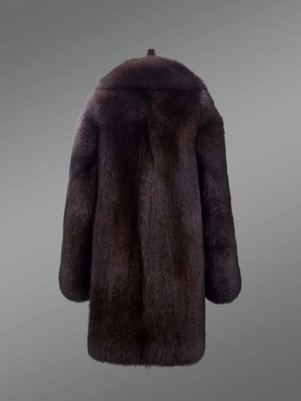 Mens Dark Brown Fox Fur Coat - Image 5