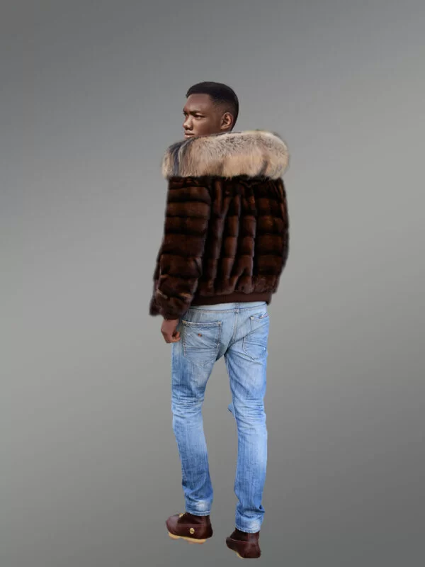 Men's Mink Fur Jacket with Hood is A Sporty Style Winter Wear - Image 6