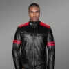 Men’s Motorcycle Jacket with 2 Cross Pockets in Front