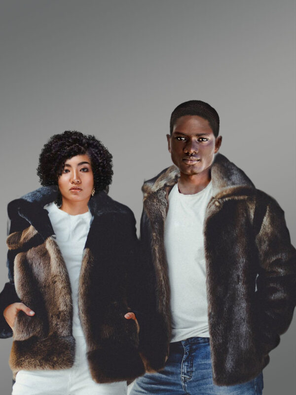 Men’s Otter Fur Jacket Winter Fur Coat - Image 6