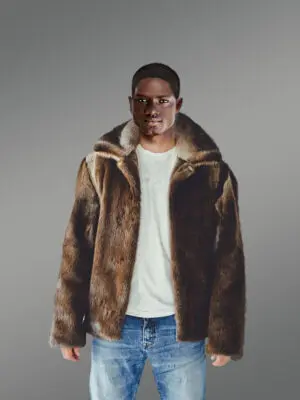 Men’s Otter Fur Jacket Winter Fur Coat