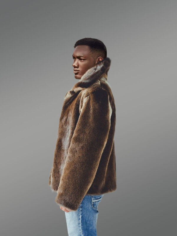 Men’s Otter Fur Jacket Winter Fur Coat - Image 3