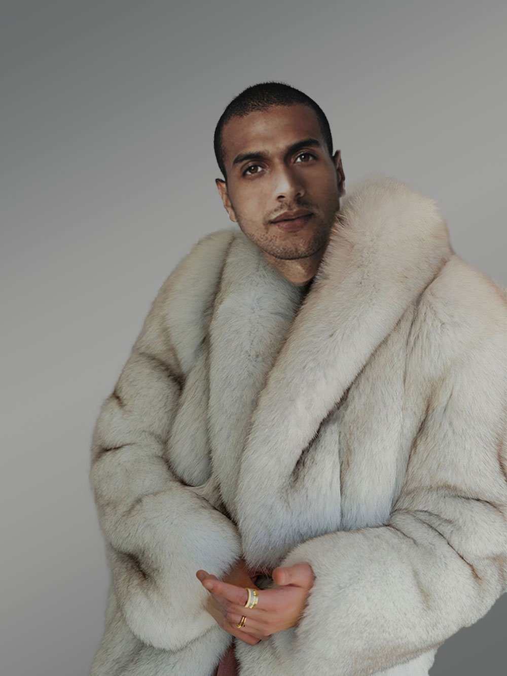 Mens Fox Fur White Coat Brings Unparallel Elegance and Comfort - Image 7