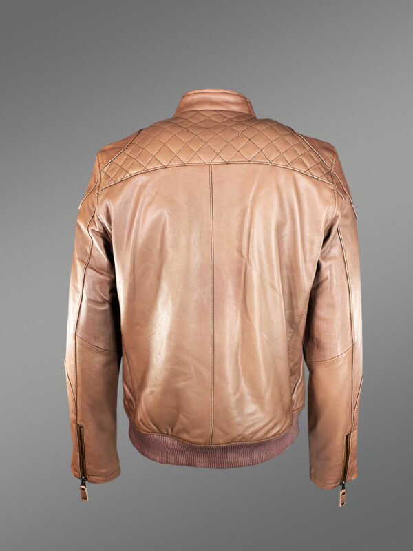 Men’s Taupe Regular Moto Look Bomber Jacket