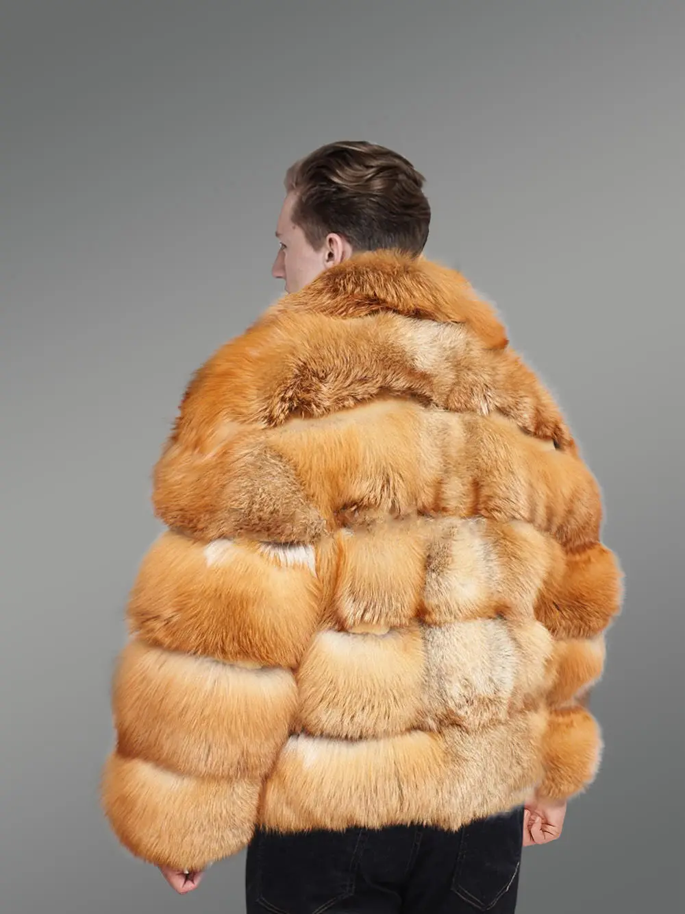 Mens Genuine Fox Fur Bomber – Look Radiant To Dazzle Onlookers - Image 5