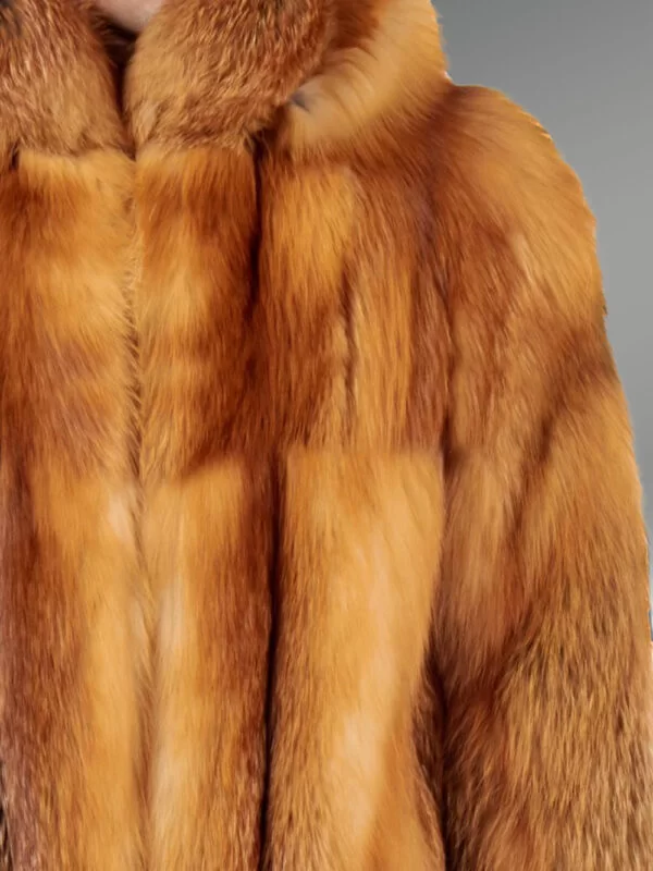 Fox Fur Coat with Hood and Collar – A Perfect Winter Outfit - Image 7