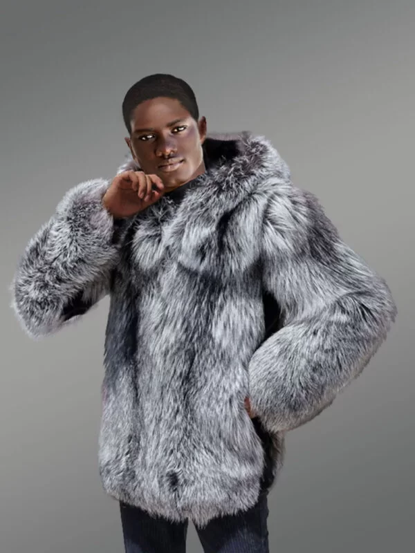 Men’s Silver Fox Fur Bomber - Image 2