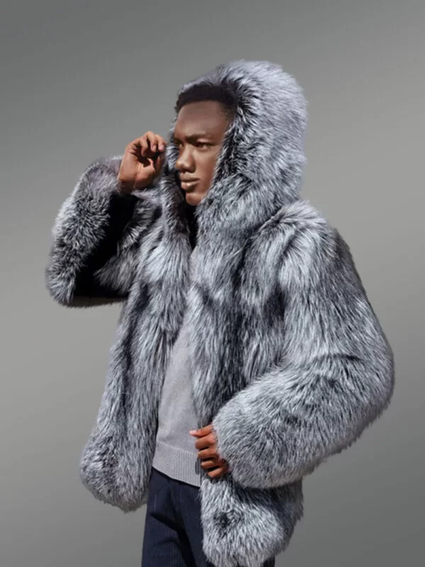 Men’s Silver Fox Fur Bomber - Image 4
