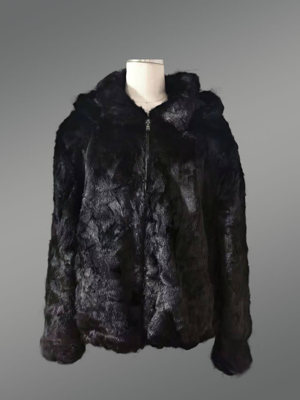 Mink Fur Jacket for Men with Hood - Image 5