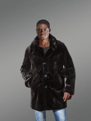 Mink Fur Jacket with English Collar