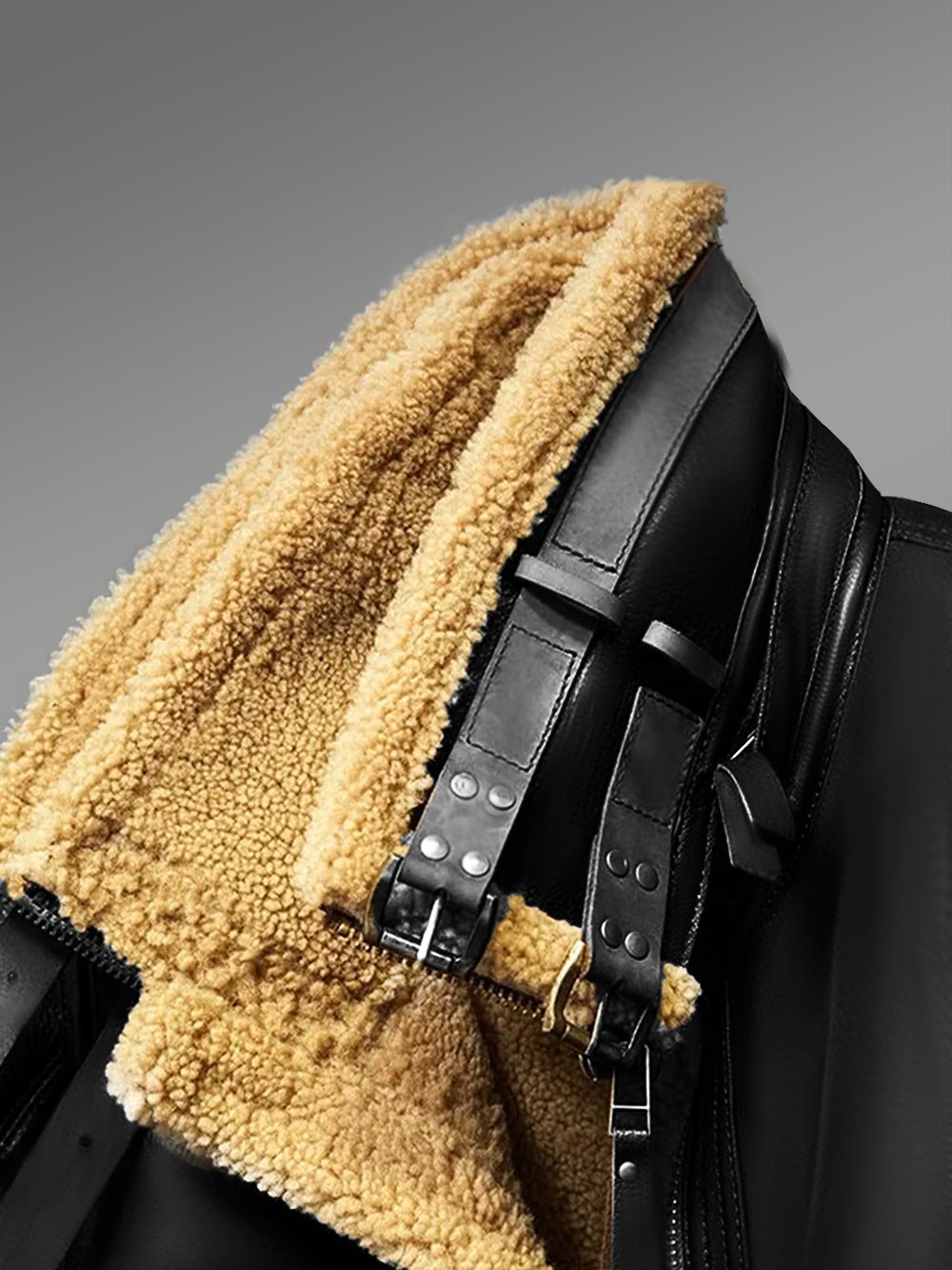 Authentic Shearling Jacket in Black - Image 3