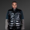 Puffy Leather Bubble Vest Jacket for Men