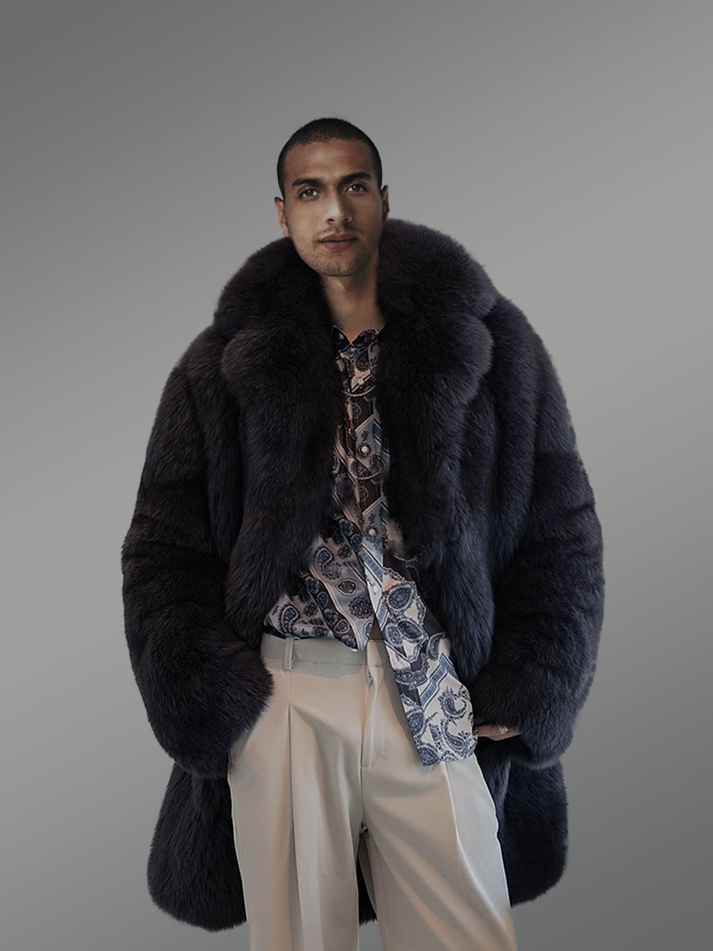 Mens Fox Fur Trench Coat – Magnificent Winter Outfit