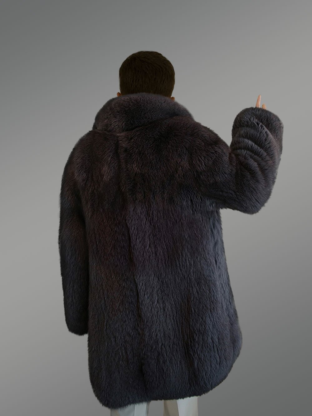 Mens Fox Fur Trench Coat – Magnificent Winter Outfit - Image 5