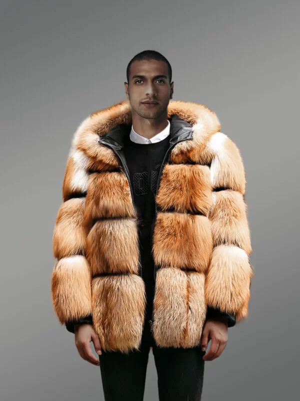 Mens Fox Fur Hooded Jacket for Optimum Comfort With Ultimate Style