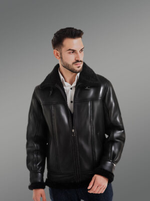 Shearling Bomber Jacket for Men's
