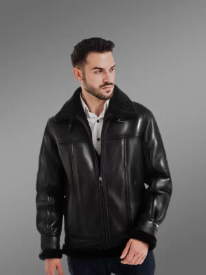 Shearling Bomber Jacket for Men's