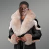 Shearling Fur Coat in Black for men
