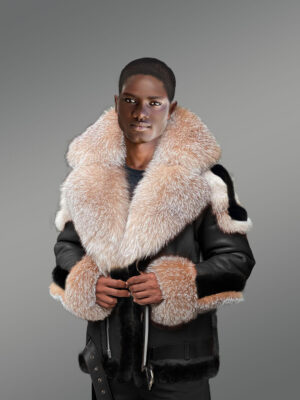 Shearling Fur Coat in Black for men
