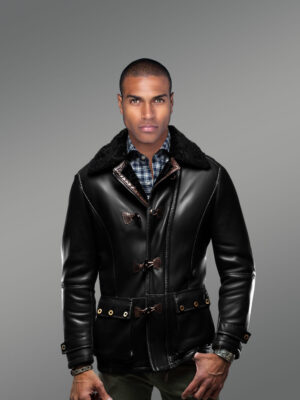 Blazer Style Authentic Black Shearling Jacket