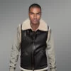 Sleeveless Black Shearling Jackets