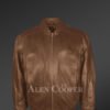 Stylish Bomber Brown Real Leather Jacket for Men