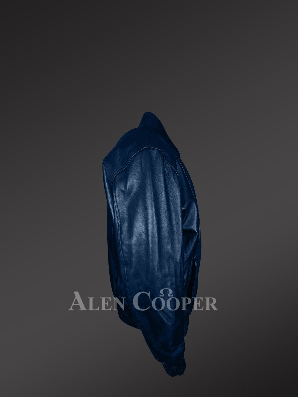 Mens Blue Lambskin Bomber Jacket – High-Fashion Looks with Maximum Comfort - Image 3