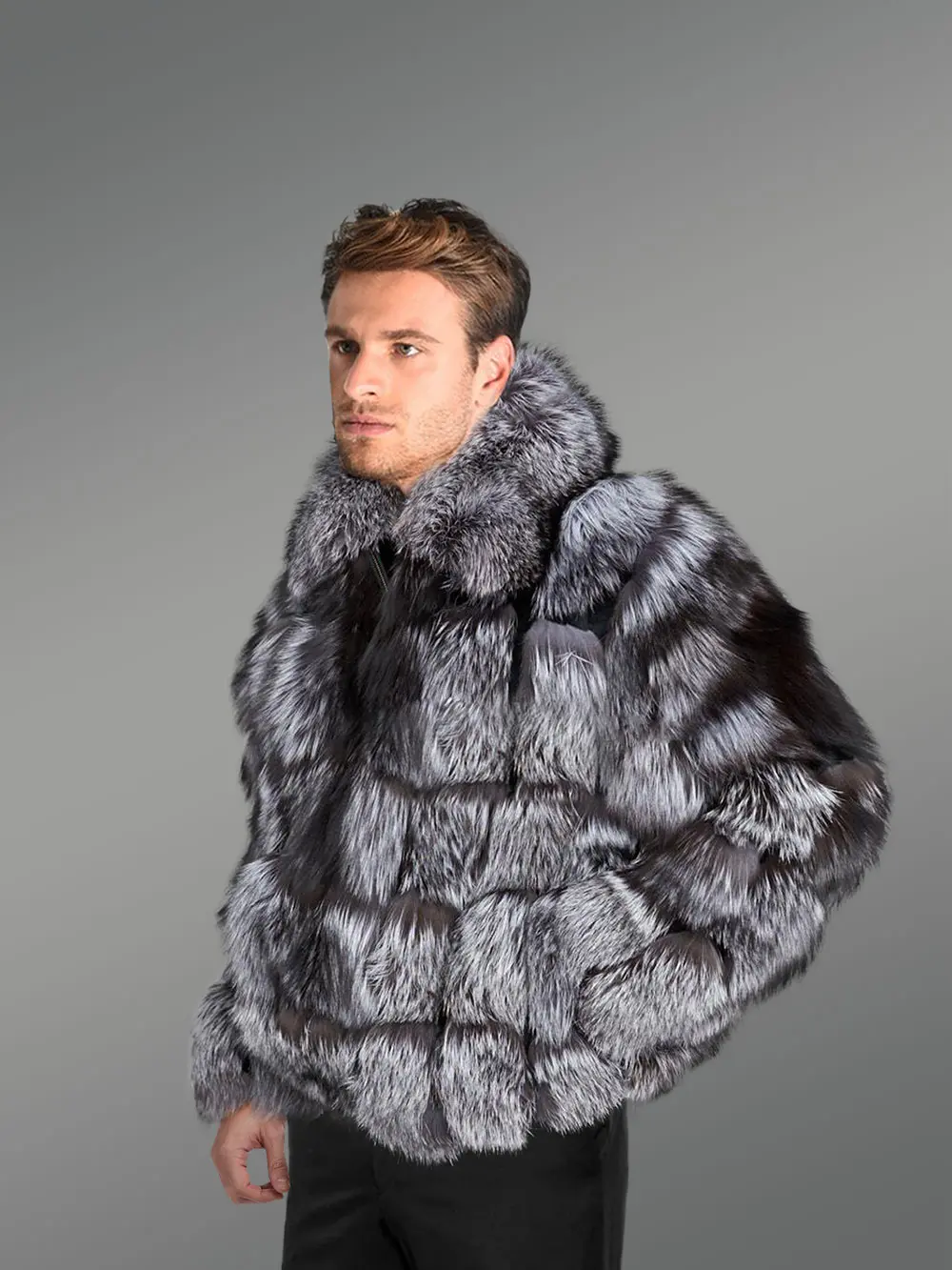 Mens Silver Fox Fur Coat – Classy And Comfortable - Image 3