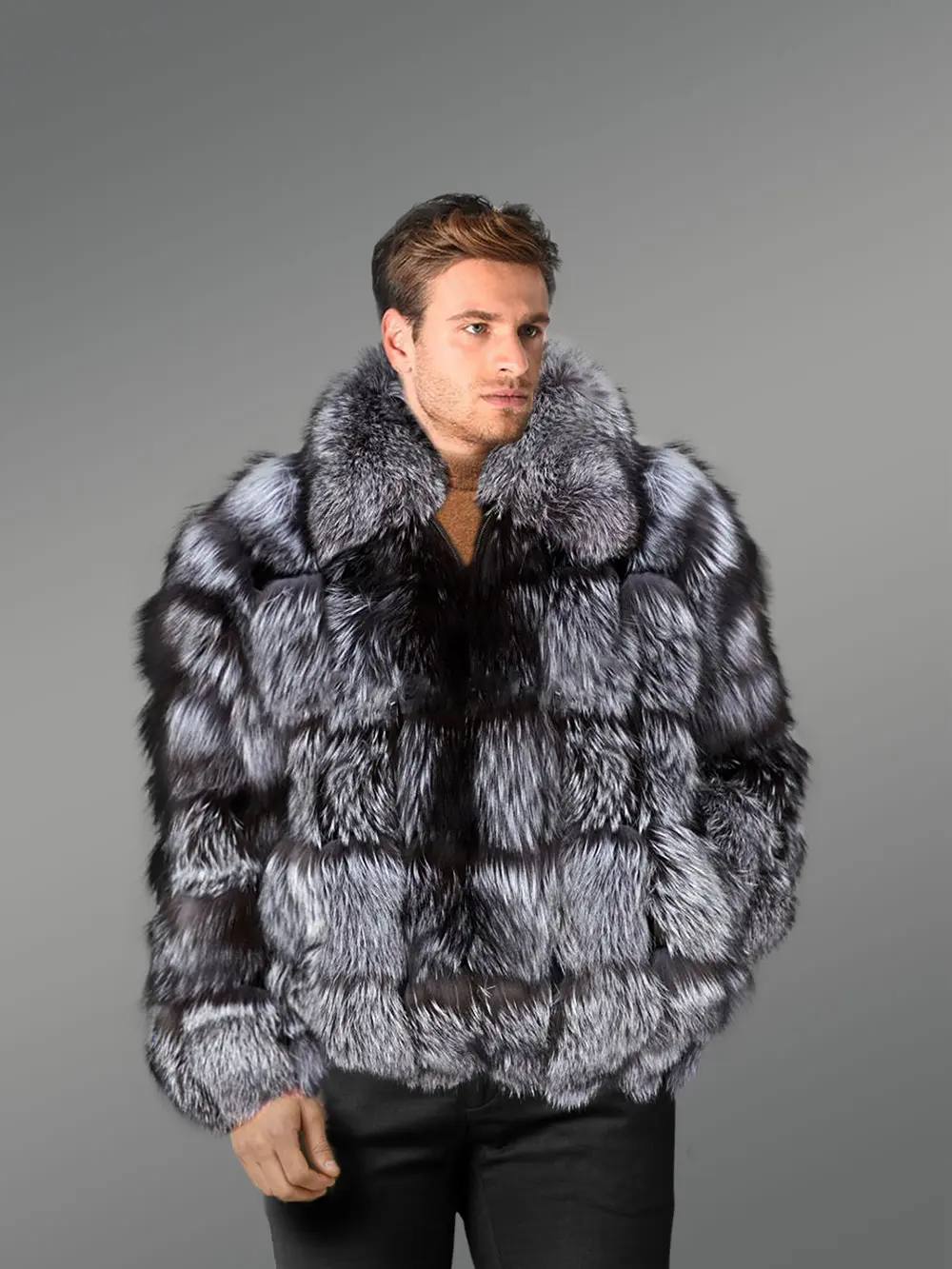 Mens Silver Fox Fur Coat – Classy And Comfortable - Image 2