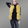 Genuine Fox Fur Winter Vest in Yellow